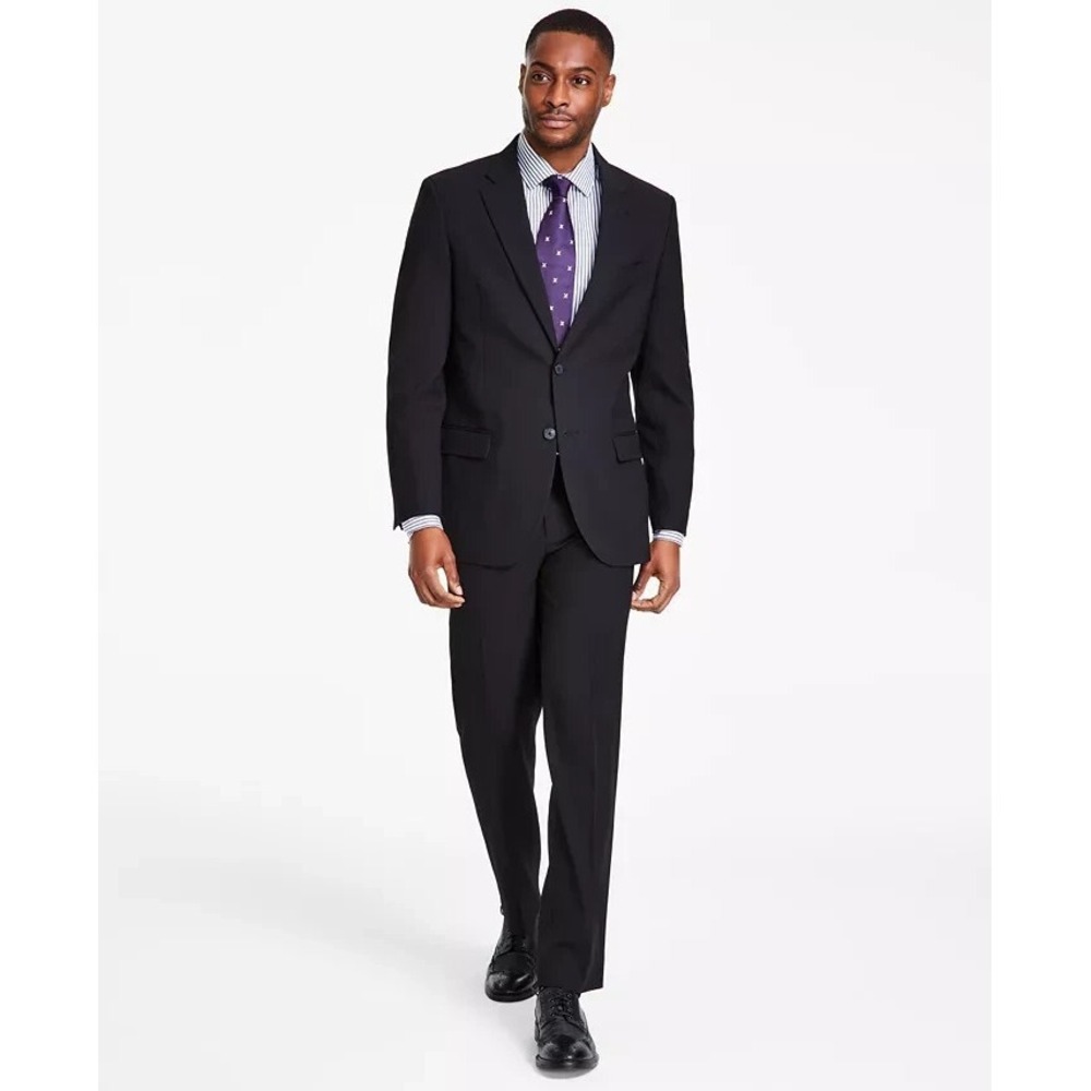 Nautica‎ Men's 2-pc Suit Blazer Jacket 36R Pants 30W Solid Black